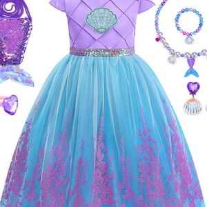Purple and Blue Mermaid Dress without Accessories-size 5T